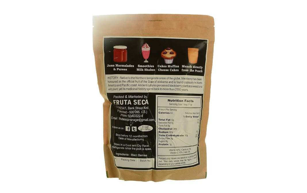 Fruta Seca Blackberry    Pack  250 grams